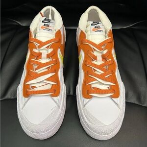 Nike Blazer Low Sacai, 9M, White/Orange